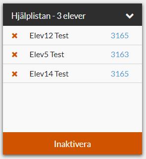 6 Visa hjälplistan När du trycker på handen på din skärm får du upp en lista som visar hur många elever som