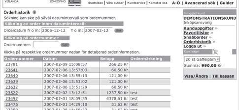 Kundvagn till höger på sidan. På denna sida ser du bl a antal, lagerstatus mm.