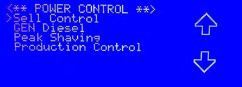 7.2.3.1 Contrôle de la puissance Les fonctions du menu POWER CONTROL ne sont actives que lorsque le système de stockage fonctionne en mode AUTO (voir paragraphe 5.1 Auto).