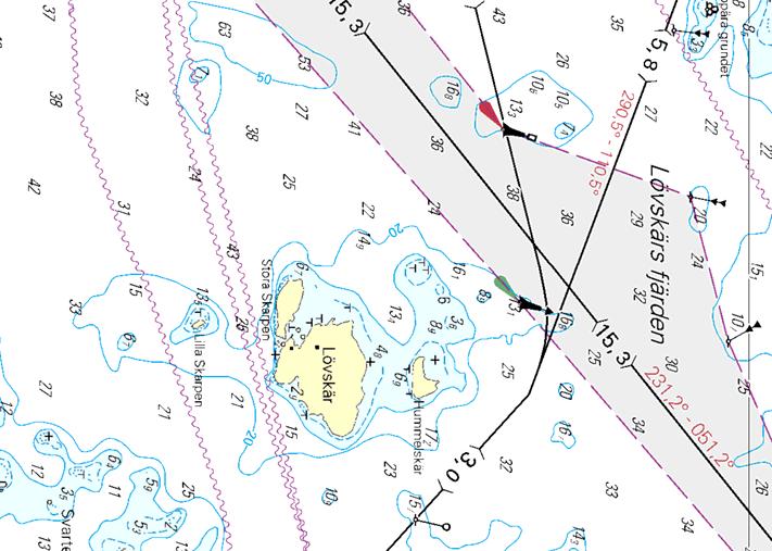 Väylä on suljettu seuraavien pisteiden väliltä Farleden är stängd mellan följande punkter The channel is closed between the following positions: 2.0 m 1) 60 09.3 N 21 23.8 E 2) 60 08.7 N 21 18.8 E B.