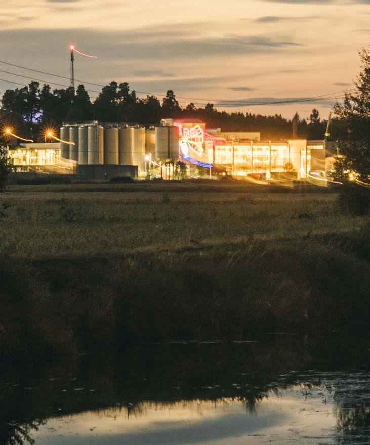 FÖRBRUKNING AV VATTEN 2013 2018 (LITER PER PRODUCERAT LITER DRYCK) 5 ÅBRO BRYGGERI BRANSCHSNITT 4 3 2 400 M RENINGSVERK 1 0 2013 2014 2015 2016 2017 2018 300 M 1 500 M ENERGI 2013 2018