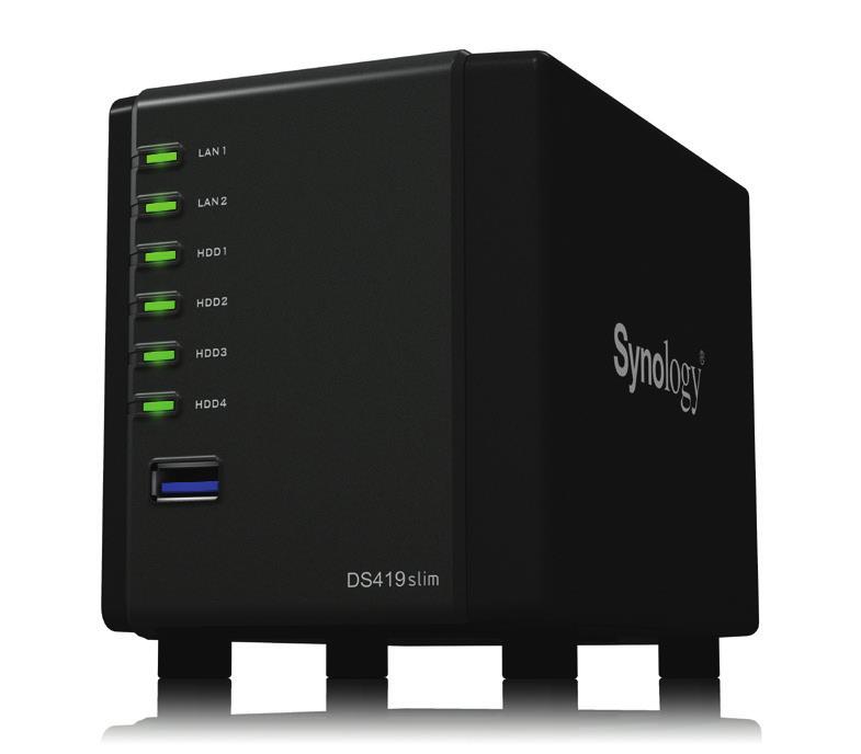 DS419slim har dubbla USB 3.0-portar, både på främre och bakre panel, vilket ger snabb och bekväm dataöverföring och säkerhetskopiering för externa lagringsenheter.