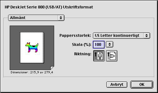 2 Använd skrivarprogrammet Detaljerade instruktioner för specialfunktioner 1 Om du inte har valt HP DeskJet-skrivaren i Väljaren, gör det nu.