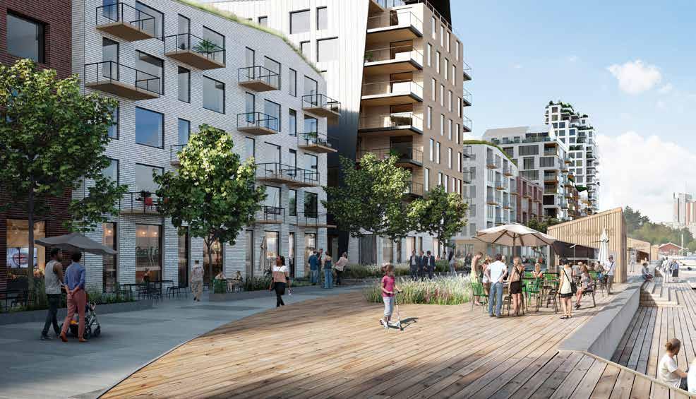 Visionsbild över hur Anegrund i centrala Uddevalla kan komma att se ut.