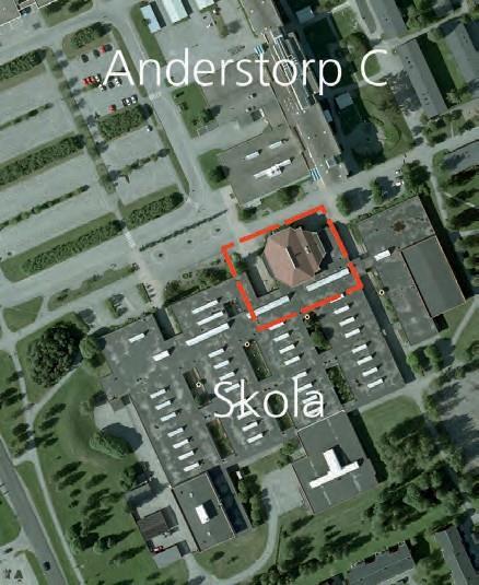 Anderstorp Söder om Anderstorp Centrum ligger gymnasieskolan med sin aula.