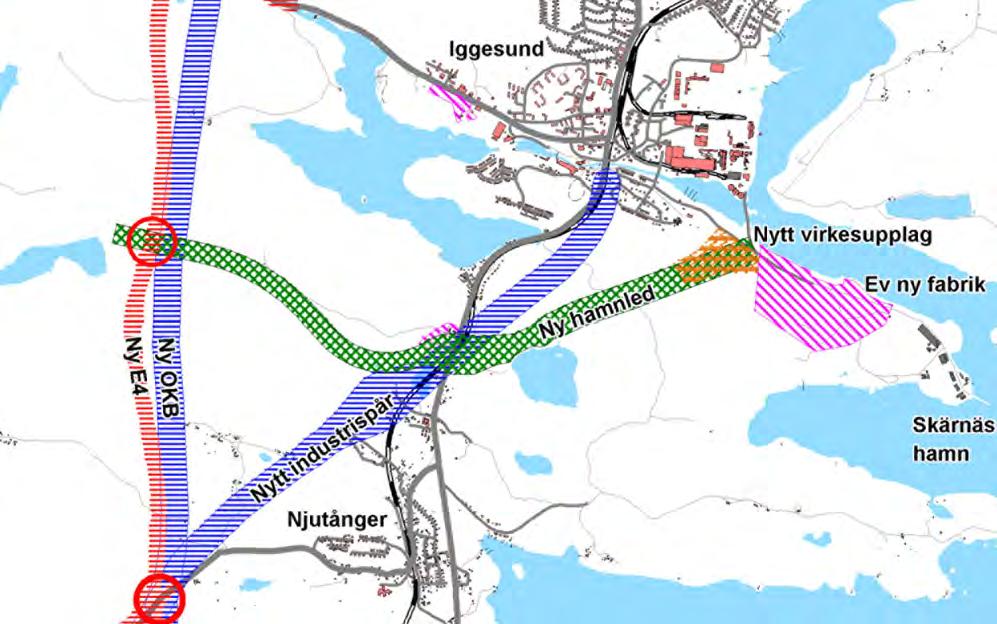 Riksväg 84 Områdesbestämmelser för tänkt förbifart söder om Delsbo tas bort. Det byggnadsfria avståndet från R 84 är 30 m.