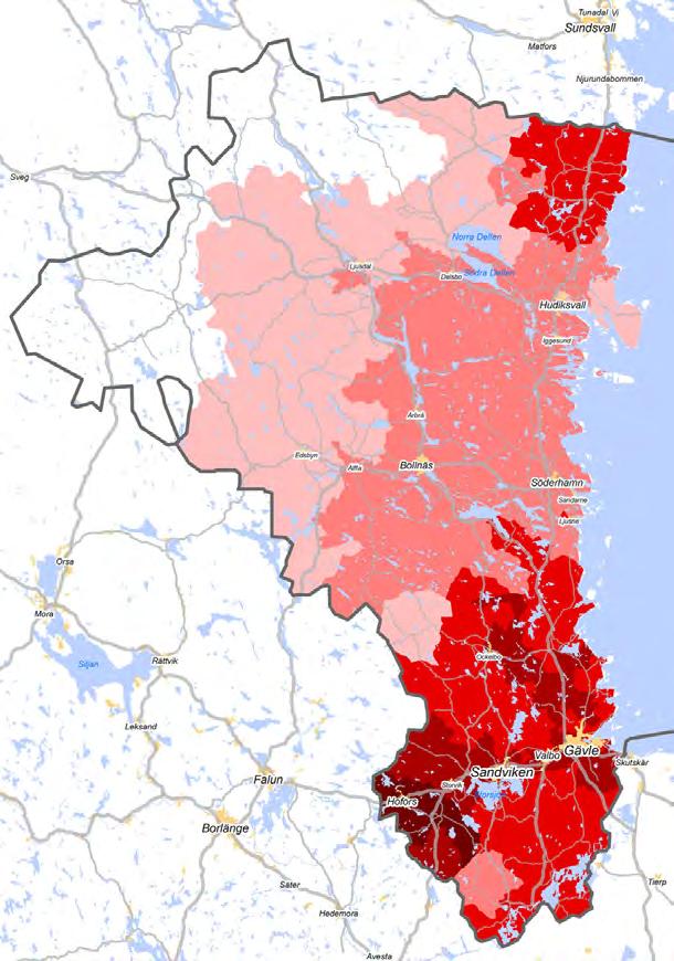 lång tid gynnat en koncentration av servicefunktioner men en spridning av bostadsbebyggelsen.