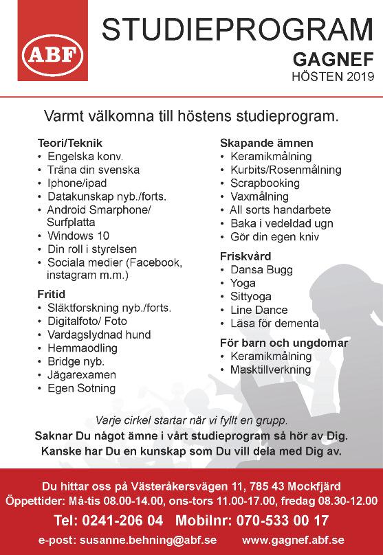 Söndagsandakt i Himmilsgåden 1/9 och 8/9 17.00 Sång, andakt och bön. Bansamling. Fika Välkommen! L-Gagnef Välkommen till meditation i Gagnefs fösamlingshem! Tosdaga 18.30, med stat den 5/9.