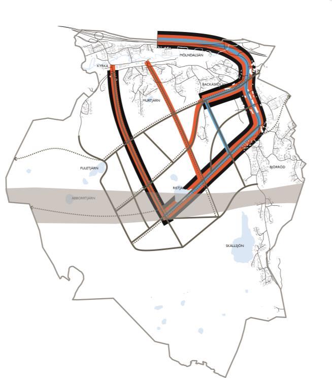 Verksamhetskvarter Grönytor Gröna stråk Byggnader Offentlig byggnad Aktiva bottenvåningar Idrottsanläggning Huvudvägnät Biltrafik