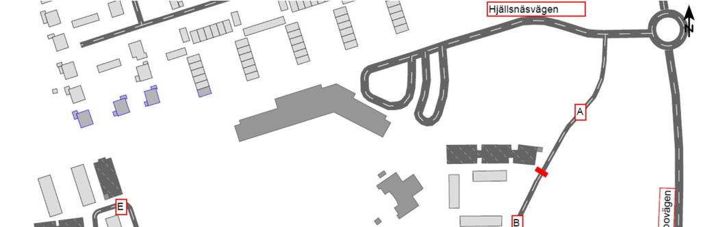 Trafikförutsättningar För denna trafikbullerutredning är Gråbovägen, Hjällsnäsvägen och de vägar som tillkommer inom planområdet aktuella.