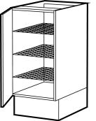 Bänkskåp diagonal 30cm Sockellåda 40,50,60,80cm Väggskåp M-höjd =288mm K-höjd = 700mm F-höjd