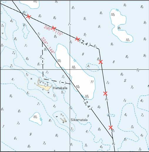3) 64 39.3113 N 24 24.6151 E 4) 64 39.2678 N 24 24.6192 E (Raahen 10.0 m väylään ja väyläalueeseen ei kohdistu muutoksia).