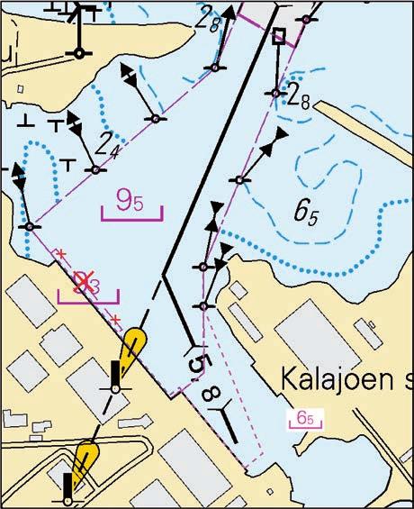 Finland. Bay of Bothnia. Port of Kalajoki. Channel to Rahja harbour (8.5/5.8 m). Amended swept areas. Amend chart. Ref: TM/UfS/NtM 32/385/2013 A. harausalue ramat område Insert swept area (6.
