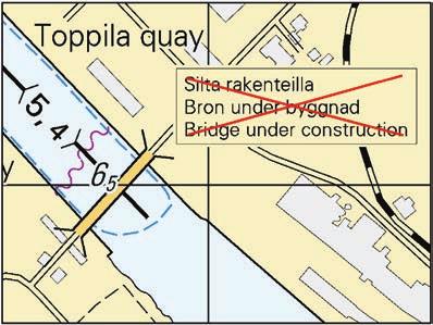 Finland. Bay of Bothnia. Oulu. Toppila. The bridge has been brought into use. TM/UfS/NtM 28/564(P)/2011 Kumotaan/Utgår/Cancelled Paikka Position Position WGS 84 65 02.008 N 25 25.