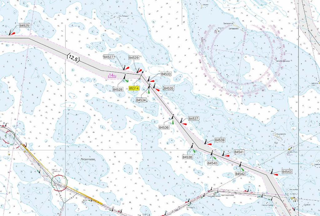 25 Kuva viitteeksi, karttaotteet ei merikartan mittakaavassa / Bild för referens, kortutdrag inte i sjökortets skala / Image for reference, chart extracts not to scale of chart ( FTA,