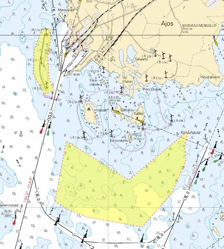 Kuva viitteeksi, karttaotteet ei merikartan mittakaavassa / Bild för referens, kortutdrag inte i sjökortets skala / Image for reference, chart extracts not to scale of chart ( Ramboll Finland Oy,