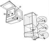 För korrekt ventilation följer du anvisningarna om ventilationsöppningar som visas på bilden (minst 500 x 80 mm och minst 500 x 50 mm inuti skåpet).