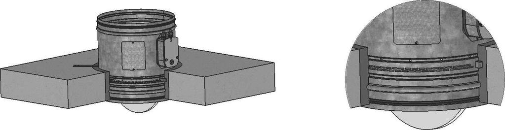 Figur 7 Spjället monteras på en fast väggkonstruktion 2 2 1 Position: 1 1