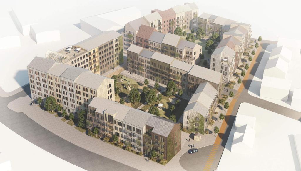 2.2 PLANERAD BEBYGGELSE/FÖRÄNDRING INOM PLANOMRÅDET Syftet med projektet är att exploatera fastigheten med i huvudsak bostadsbebyggelse i flerbostadshus.