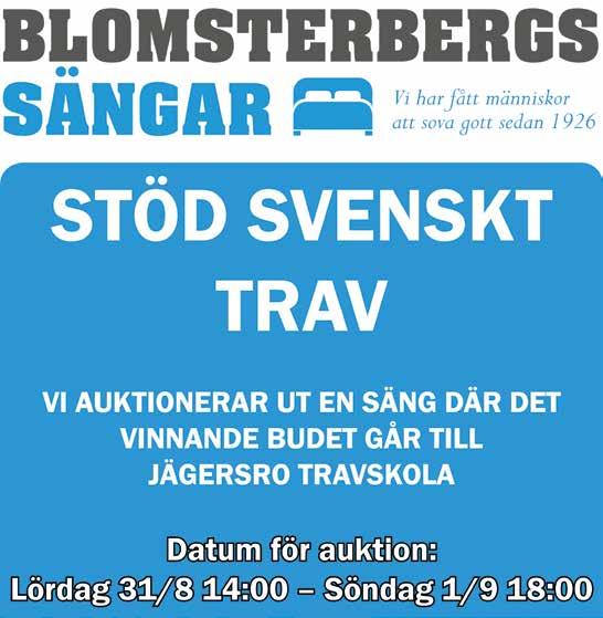 Svskt Travdery Missa inte möjlighet att få hem helt ny säng och samtidigt stötta ungdomsverksamhet på Jägersro travskola!