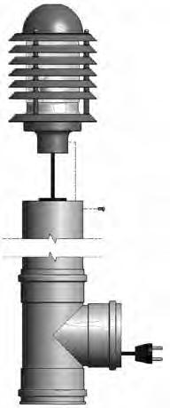 Fäst larmlampan på ventilationsröret med hjälp av en skruv (bild 22 b). Montera ventilationsröret och för kabeln till maskinrummet. Koppla larmlampans stick-kontakt till uttaget X7. 2.3.