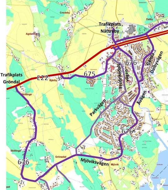 Gata Nuläge 2013 Alternativ 1 Alternativ 2 Alternativ 3 Mjöviksvägen syd 1 1 100 1 500 1 500 1 500 Parkvägen 800 1 100 500 400 Mjöviksvägen 920 1 400 1 100 2 500 Fredriksdalsvägen 2 000 2 400 1 300 2