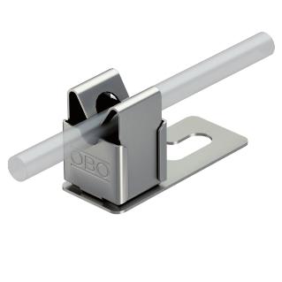 Air-termination and down conductor systems Roof conductor holder for tiled, slated and corrugated roofs, Rd 8 Bottom section and conductor holder