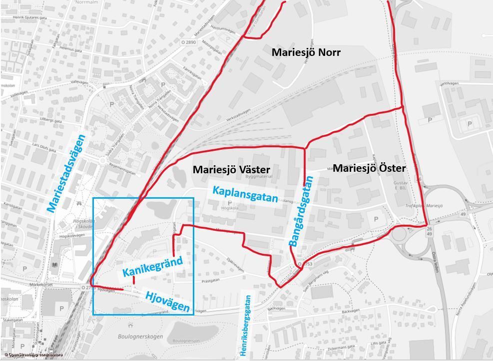 1. INLEDNING Ramboll Sverige AB har fått i uppdrag av Skövde kommun att komplettera en tidigare trafikutredning för planprogramområdet Mariesjö i Skövde (Ramboll, 2019).