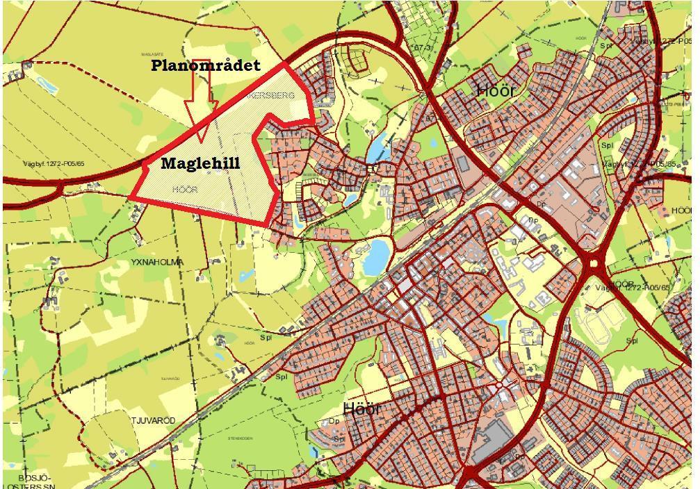 5 Bild 2. Aktuellt planområde Maglehill. Nedanstående har ingått i uppdraget: Beskrivning av planområdet och uppdraget. Förutsättningarna för planområdet.