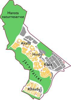 Sid 5 (65) Inledning Rinkeby-Kista har ca 50 000 invånare och består av stadsdelarna Akalla, Husby, Kista och Rinkeby. Även Hansta naturreservat ingår i stadsdelsområdet.