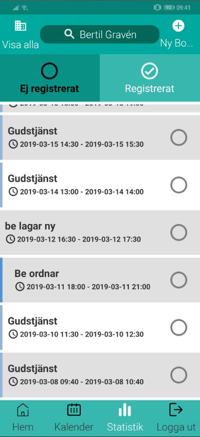 Att registrera besöksstatistiken är enkelt och går snabbt Klicka på fliken för statistik så kommer du direkt till den aktiva kalenderns statistik.