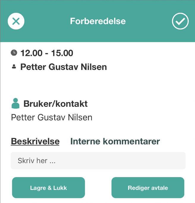 I pop-up rutan kan du se alla resurser som är bokade på bokningen, samt ändra/lägga till beskrivningstexten.