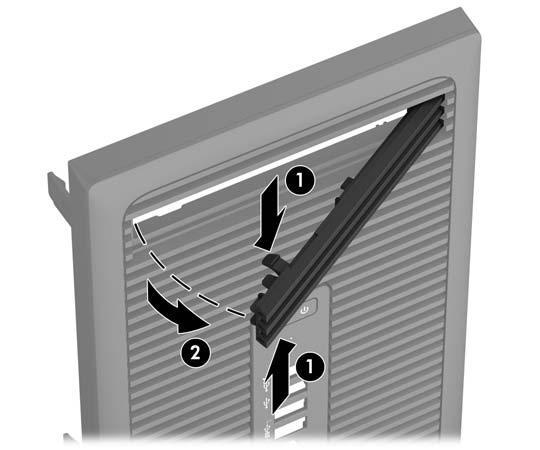 Ta bort ett panelskydd för en optisk enhet av Slim-modell Vissa modeller har ett panelskydd som täcker enhetsfacket för den optiska enheten (Slim-modell).