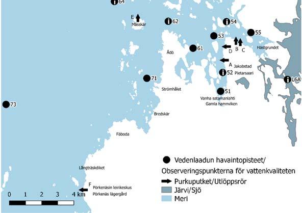 avloppsvatten leds ut i havsområdet utanför Jakobstad. OSTP Finland Oy Ab:s avloppsvatten leds ut i havet via Labackörsviken på samma ställe som avloppsvattnet från UPM Kymmene.