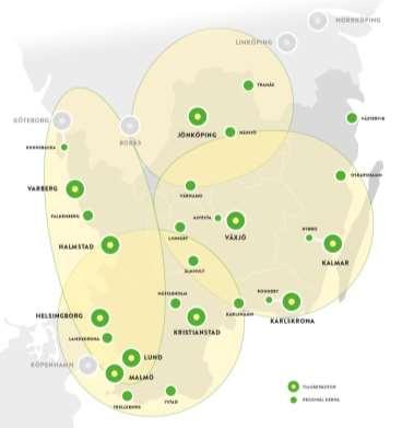 utvecklingsriktningar för att nå det gemensamma målet om regionförstoring (se kartbild till vänster).