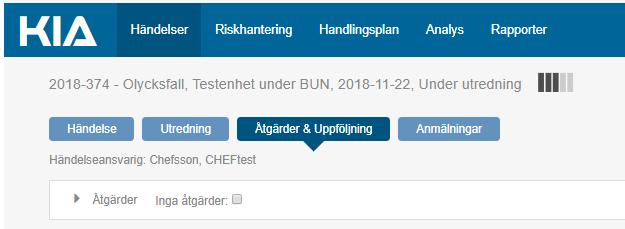 klar väljer du Åtgärder & Uppföljning.