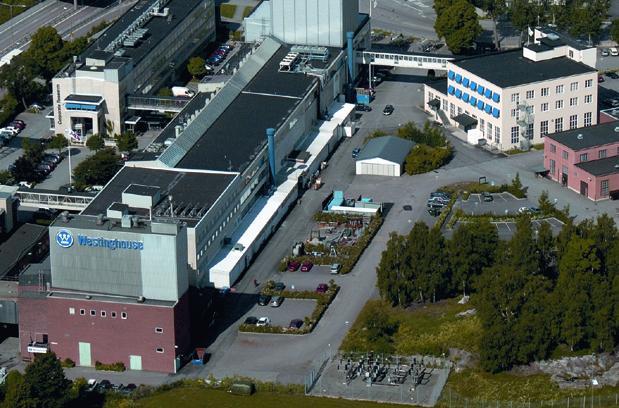 Sida 28 (71) Bild 7. Tegnérverksamheten i Västerås. BURE-laboratoriet är inrymt i byggnaden nere till vänster i bild. E18 ses i övre högra hörnet. 3.