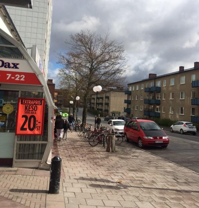 Trång gångväg & dött träd - Det är idag svårt att orientera sig kring centrum, det finns ingen tydlig koppling till Bandängen dit många söker sig bland annat för att besöka Bandängens djur- och