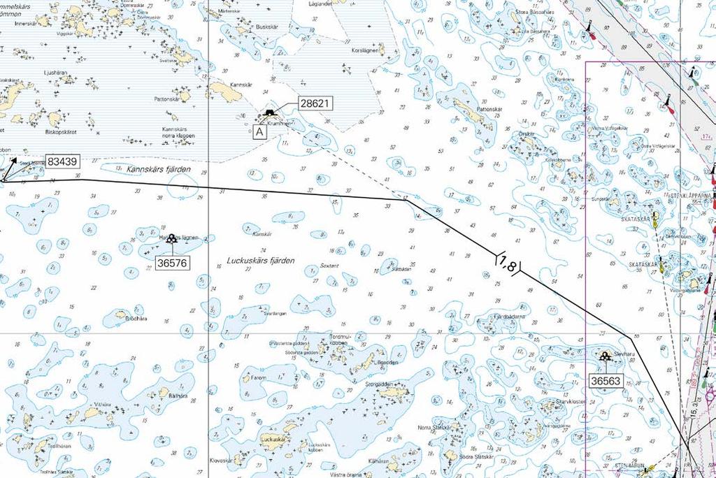 Kuva viitteeksi, karttaotteet ei merikartan mittakaavassa / Bild för referens, kortutdrag inte i sjökortets skala / Image for reference, chart extracts not to scale of chart 62 Kuva viitteeksi,