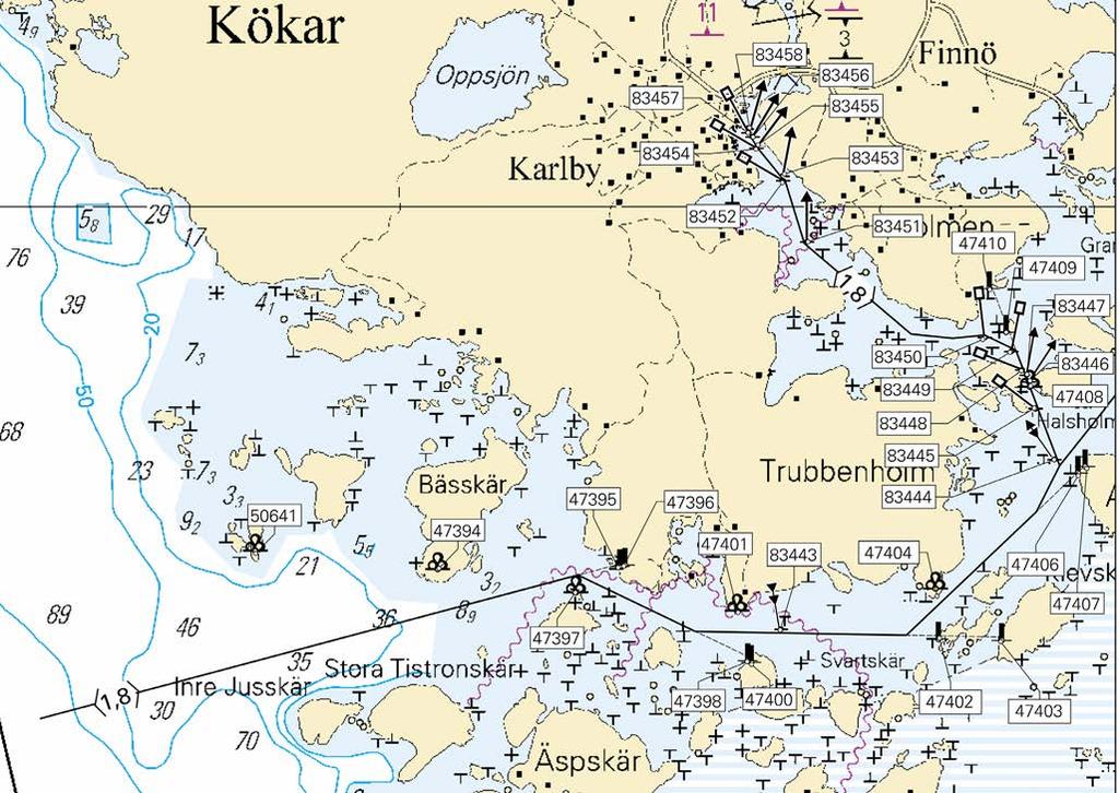 Kuva viitteeksi, karttaotteet ei merikartan