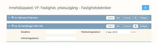 Klicka på Kalendern och välj vilket datum du vill att uppdraget ska publiceras Skapa ett