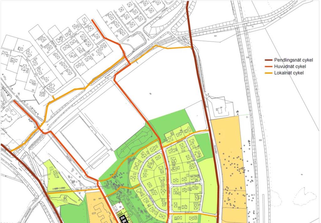 2334) Cykelät ur trafikutreig, Ramböll) Kollektivtrafik Plaområet har go kollektivförsörjig.