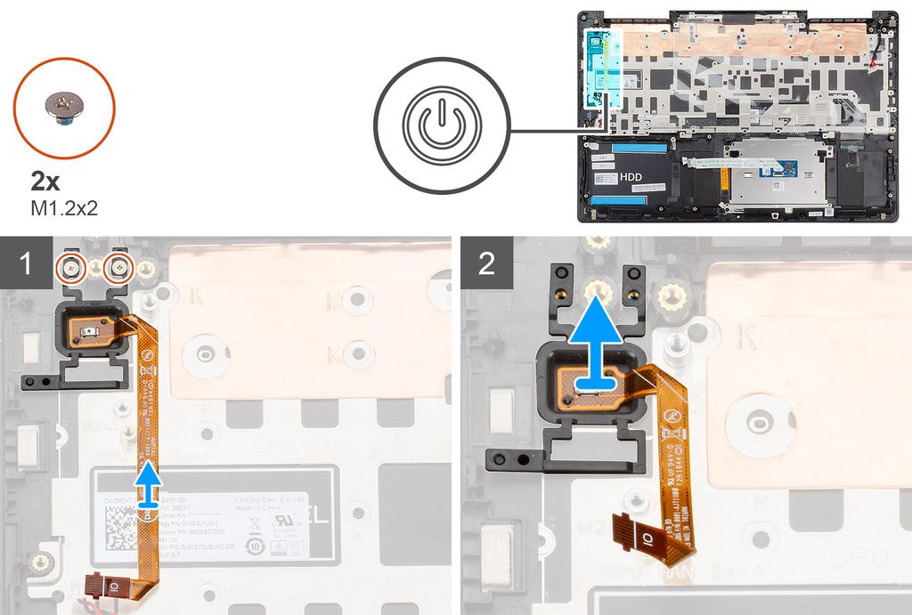 3. Ta bort batteriet. 4. Ta bort WLAN-kortet. 5. Ta bort GPU fläkt. 6. Ta bort I/O-kortet.