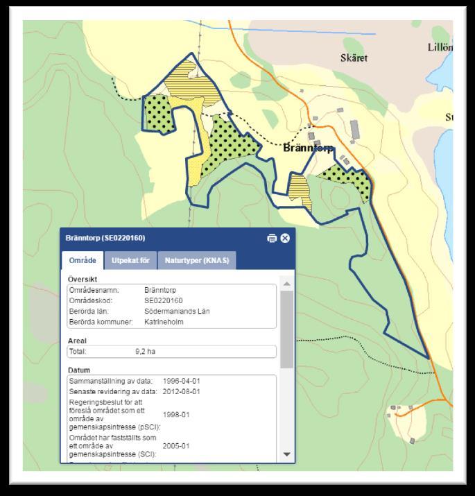 Välj Detaljerad sökning Välj alternativ Kod (Natura 2000) skriv in