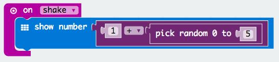 Reagera på skakning Förutom den vanliga importen from microbit import * importeras även modulen random. I event loopen använder vi kontrollstrukturen if tillsammans med accelerometer.