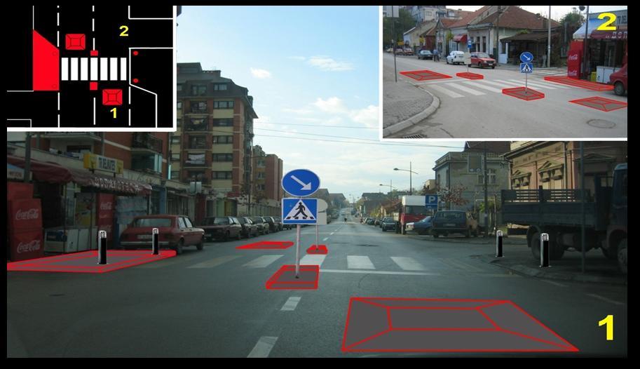 Förslag på åtgärd för övergångsställe 8 (källa: Miroslav Stanojkovic) Övergångsställe 9 Mome Popovicagatan