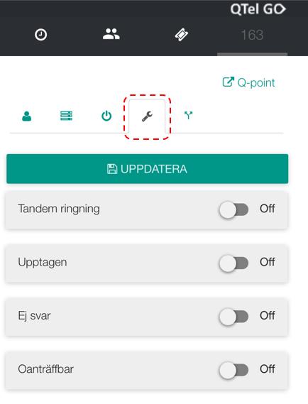 Ringinställningar 1. Utgå från fliken med ditt anknytningsnummer 2.