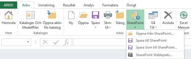 2.8 SharePoint arkiv-meny En SharePoint arkiv-meny har skapats för att snabbt