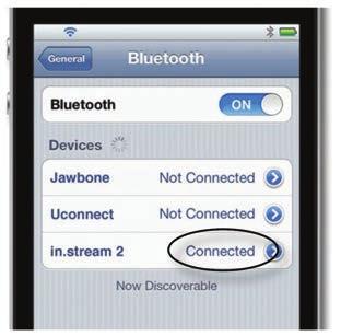 Gör en ny sökning efter bluetooth enheter. Klicka på in.stream 2 när den visas i listan.