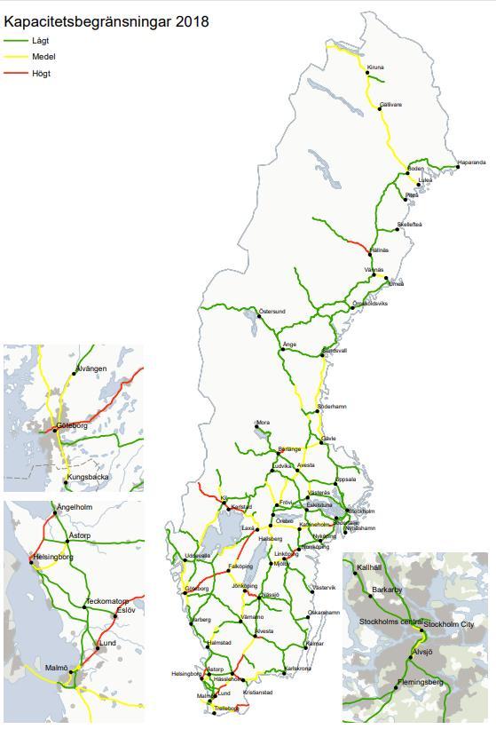 nätet är ansträngd Satsningar på mer gods på järnväg och ökat antal konkurrerande kommersiella aktörer riskera